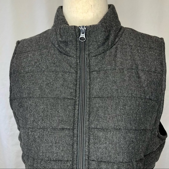 J. Jill dark heather grey puffer vest in brushed flannel type fabric XS - Picture 2 of 9